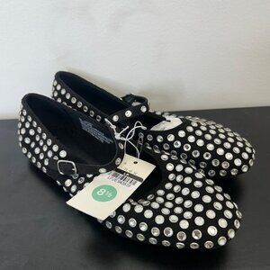 K-12 A New Day Size 8.5 Women's Issa Rhinestone Mary Jane Ballet Flats in Black